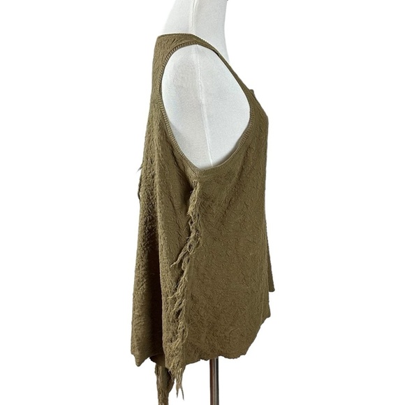 Y2K Free People Subversive Army Green Grunge Tunic Small Forest Fairy Fringe - Picture 4 of 14